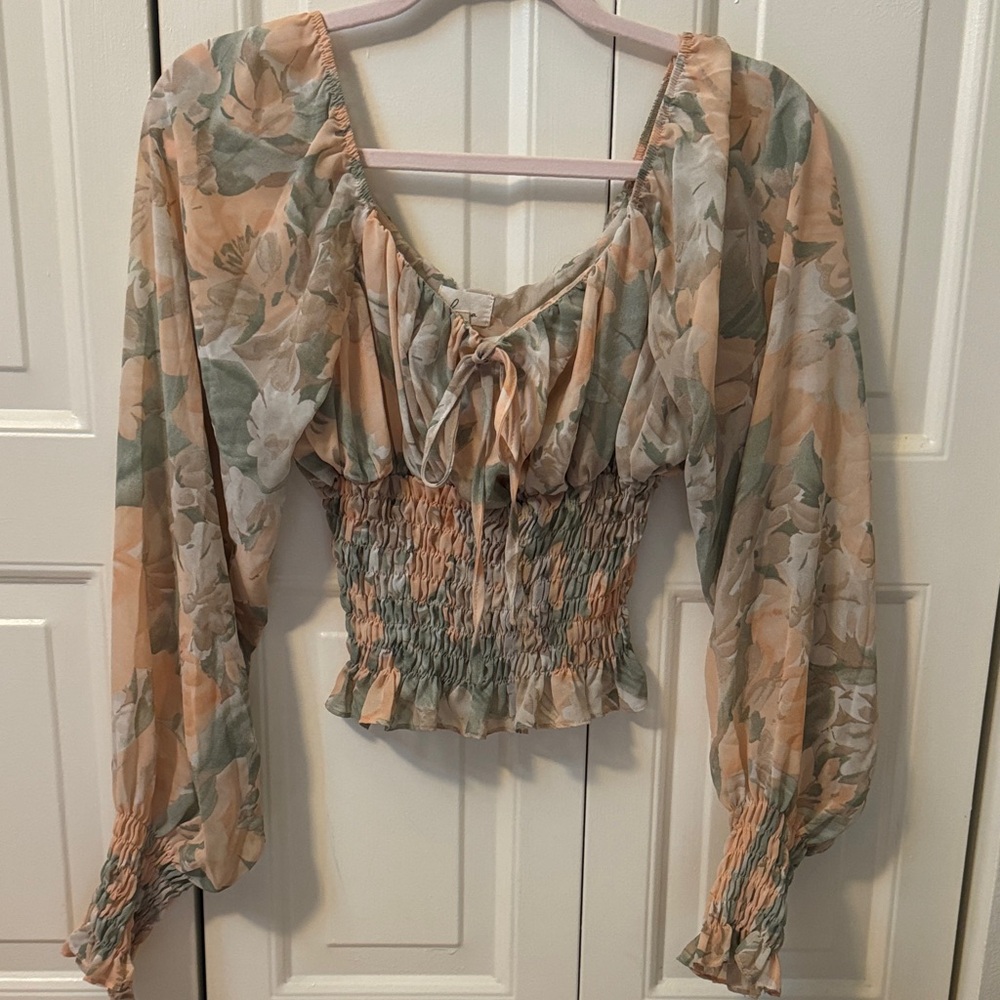 Floral Smocked Blouse - Multicolor